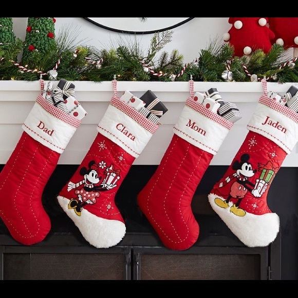 Pottery Barn Kids Disney Mickey Mouse Quilted Christmas Stocking - Picture 12 of 14